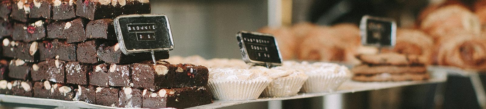 Close up of bakery sweets.