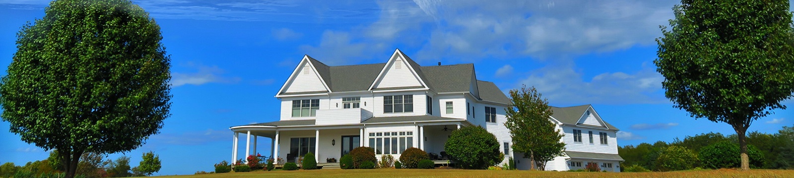 Two-story house on a hill