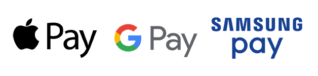 Apple pay, Google pay, Samsung pay logos